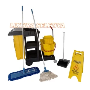 carrinho funcional de limpeza kit completo