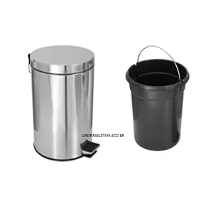 cesto inox com pedal balde