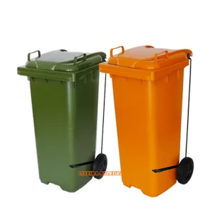 coletor de lixo 120 litros pedal rodas