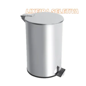 lixeira 50 litros aco inox de pedal e aro interno