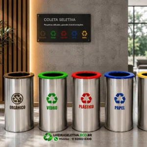 Lixeira Seletiva inox aro pintado