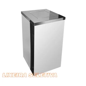 lixeiras inox quadrada tampa vai vem