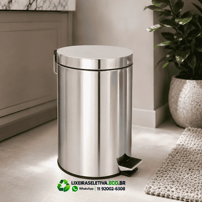 Lixeira Inox Residencial com Pedal