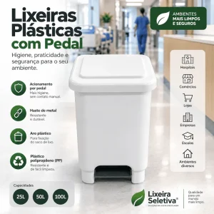Lixeiras plásticas com pedal